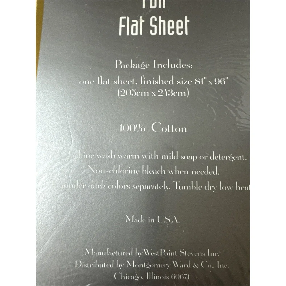 Vintage Deluxe Color Connection Dan River Full Size Yellow Flat Sheet Cotton